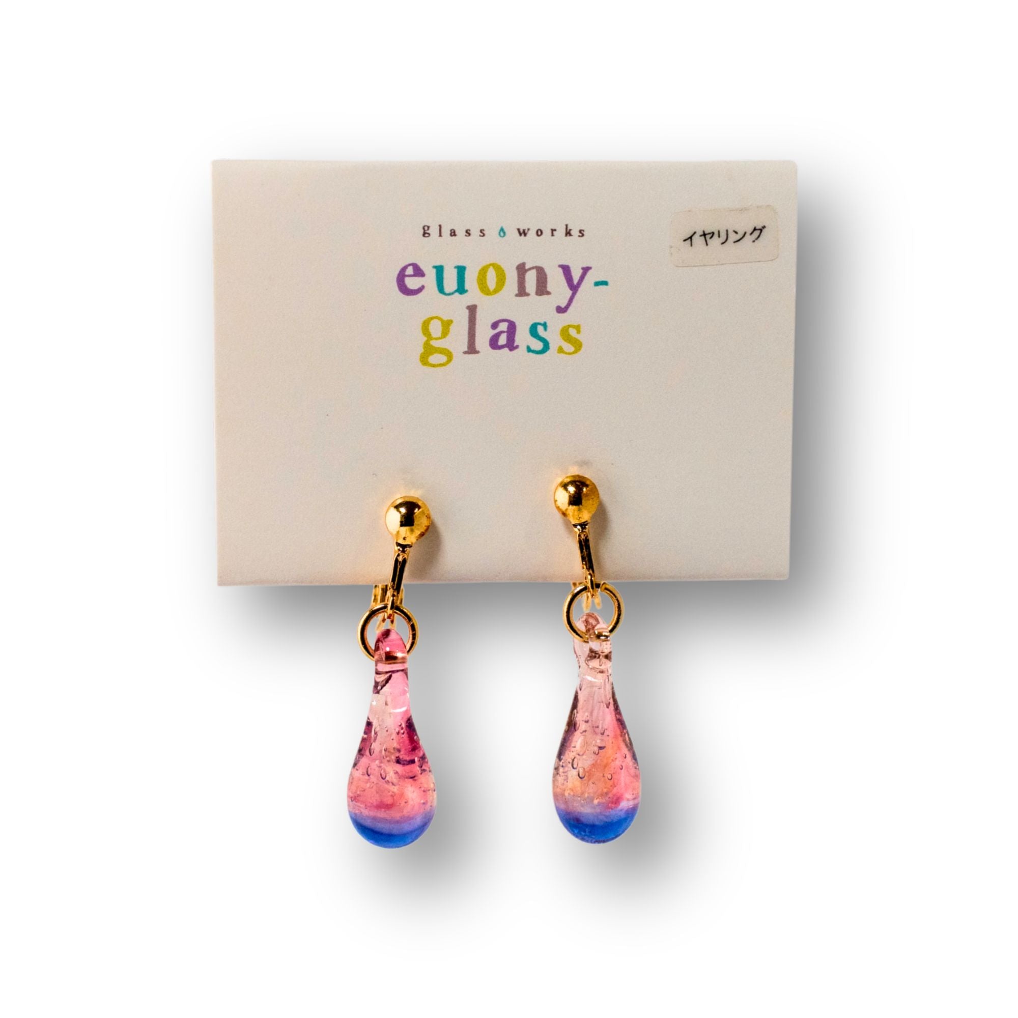 Euony-Glass イヤリング 雫 松崎町手作り工芸品