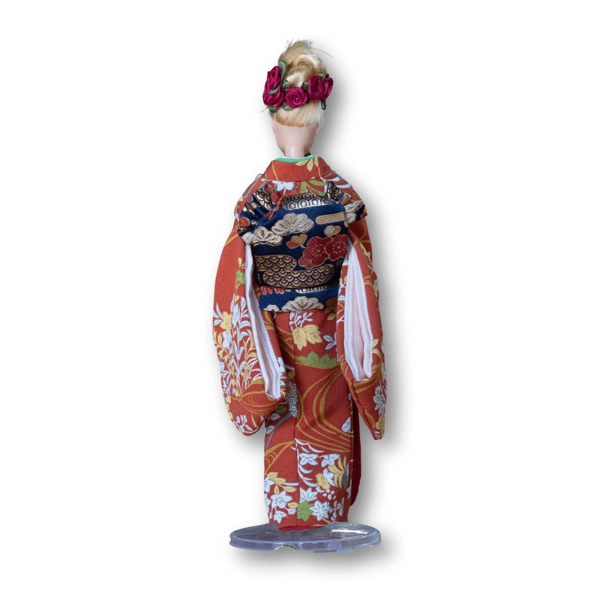 蔵ら ドール着物 ~本物の着物生地で仕立てた着せ替え人形の小さな着物と帯セット~ c