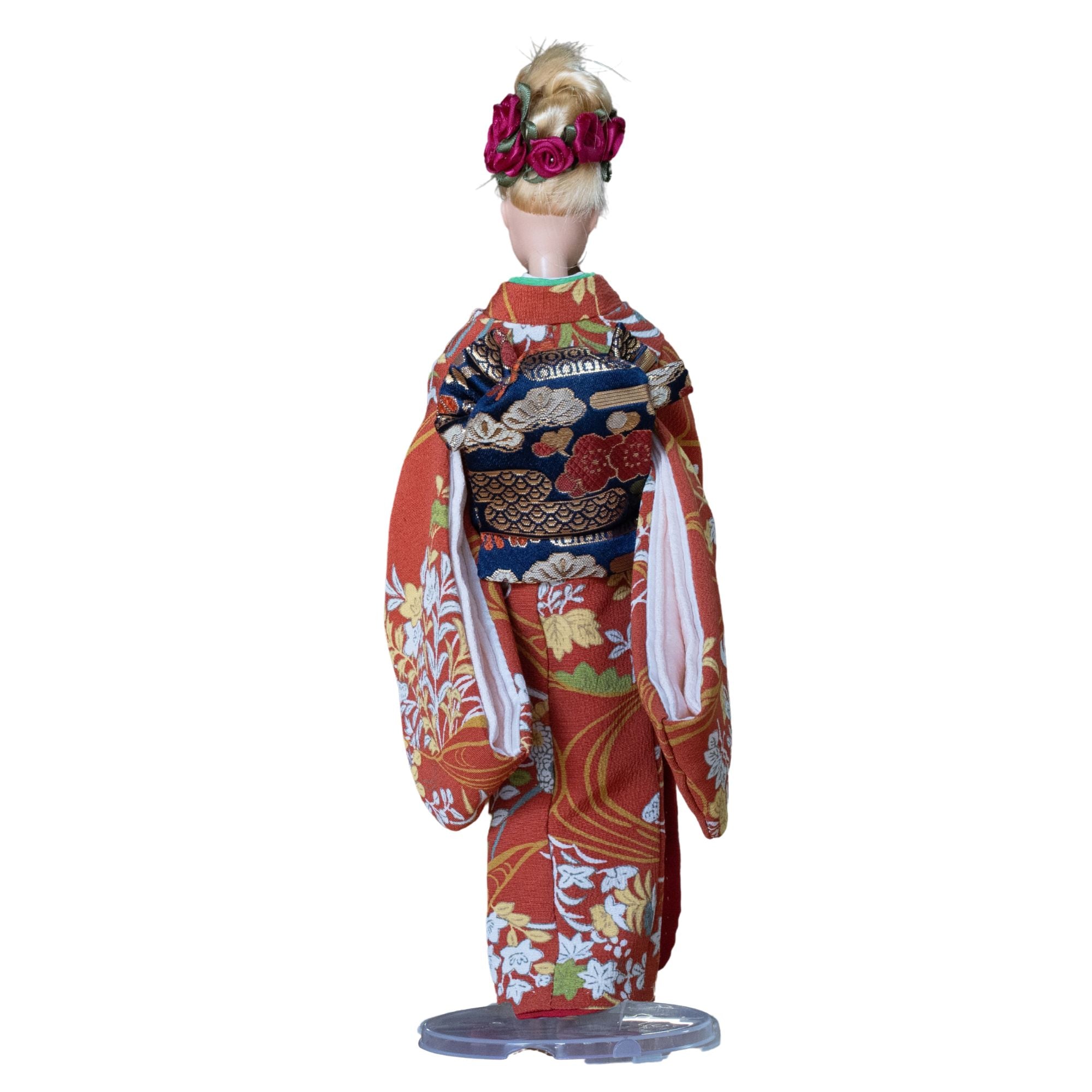 蔵ら ドール着物 ~本物の着物生地で仕立てた着せ替え人形の小さな着物と帯セット~ c