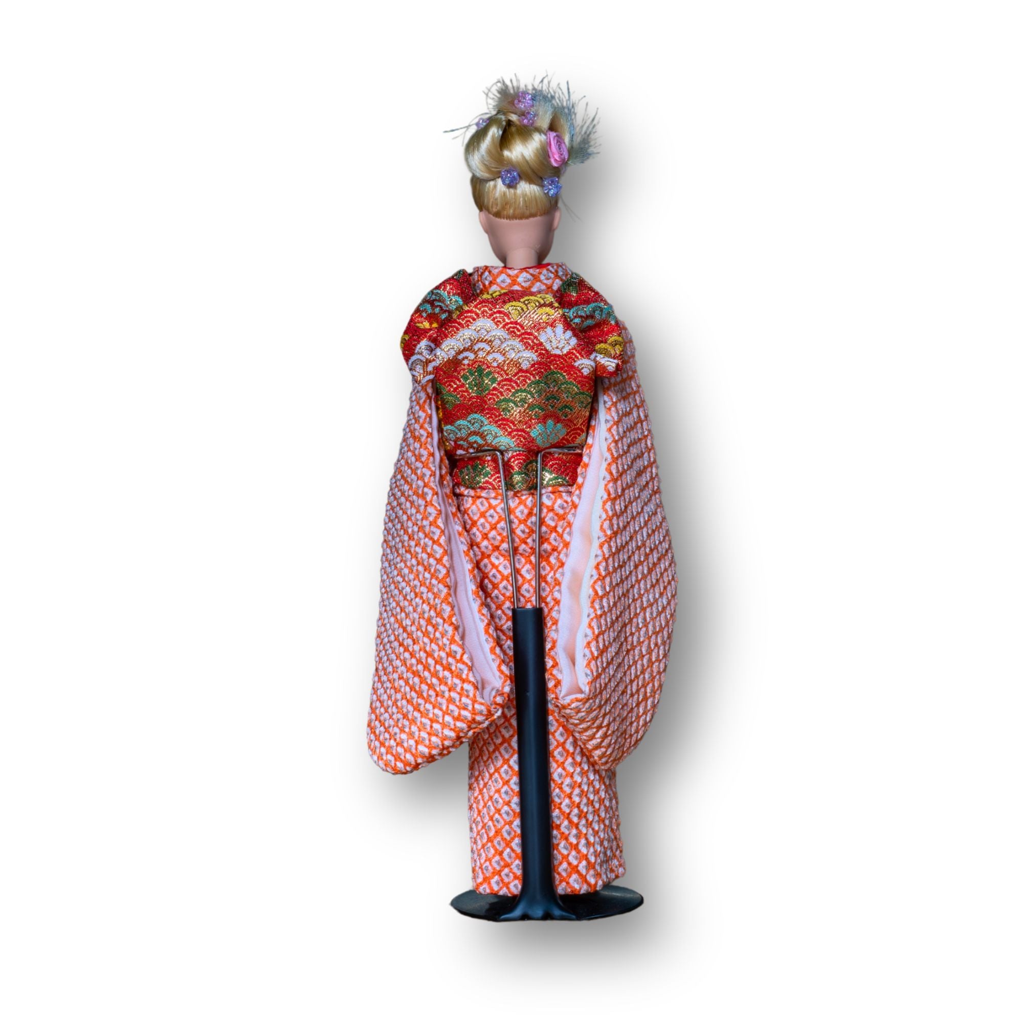 蔵ら ドール着物 ~本物の着物生地で仕立てた着せ替え人形の小さな着物と帯セット~ f