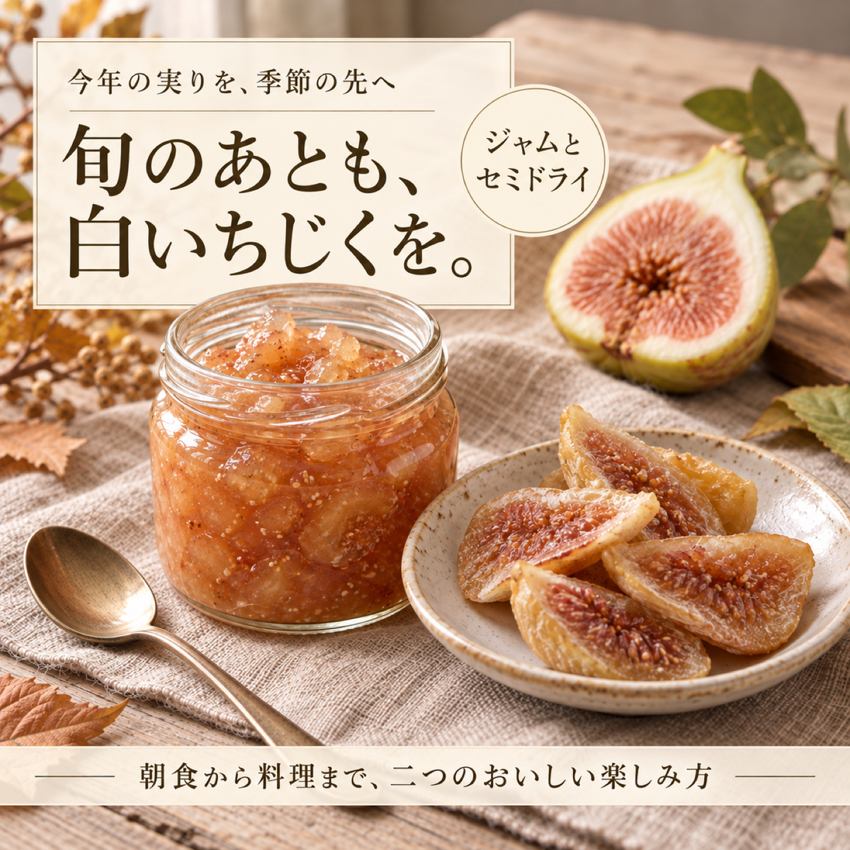 旬のあとも、白いちじくを。ジャムとセミドライの楽しみ方