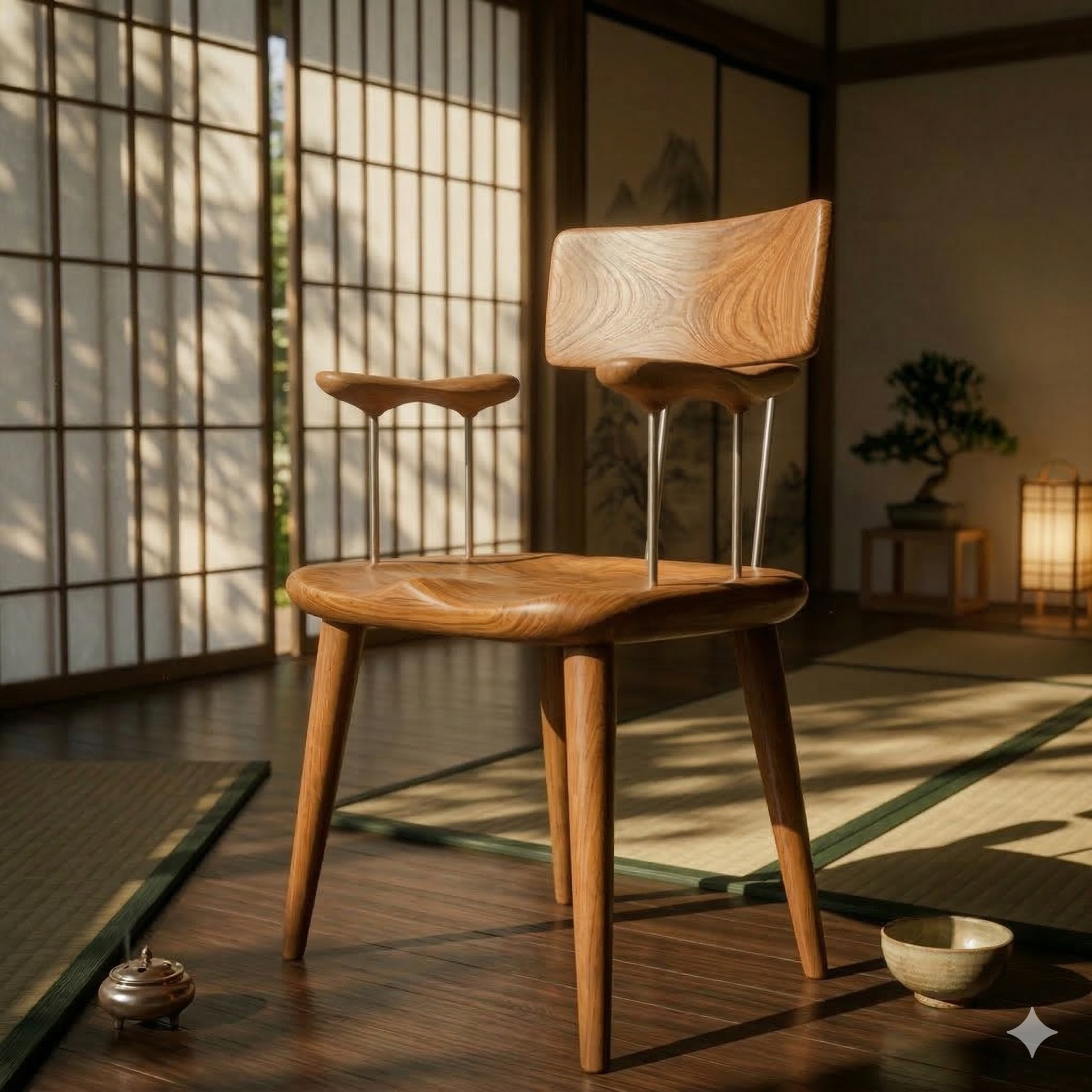ケヤキ無垢材のアーム付きチェア | 伊豆松崎の職人・沼田風作 ケヤキ無垢材のアーム付きチェア | 伊豆松崎の職人・沼田風作